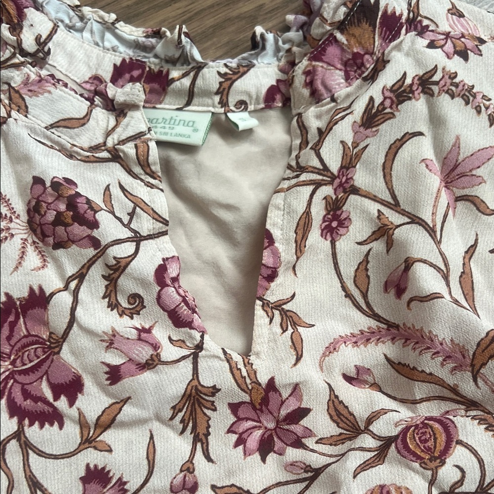 Spartina 449 Pink Long Sleeve Relaxed Blouse - Picture 4 of 5